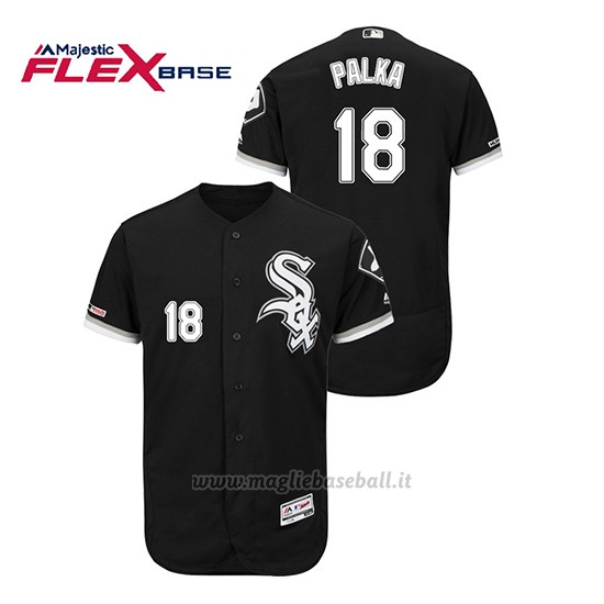 Maglia Baseball Uomo Chicago White Sox Daniel Palka 150th Aniversario Patch Flex Base Nero